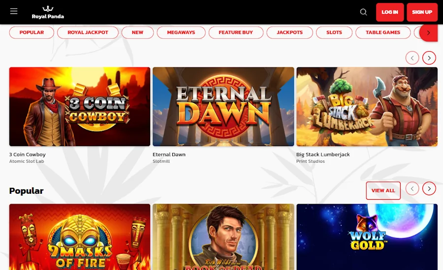 Royal Panda Casino games