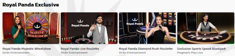 Royal Panda Casino live games